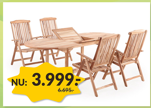 GRANADA TEAK HAVEMØBELSÆT - FEBRUARSALG